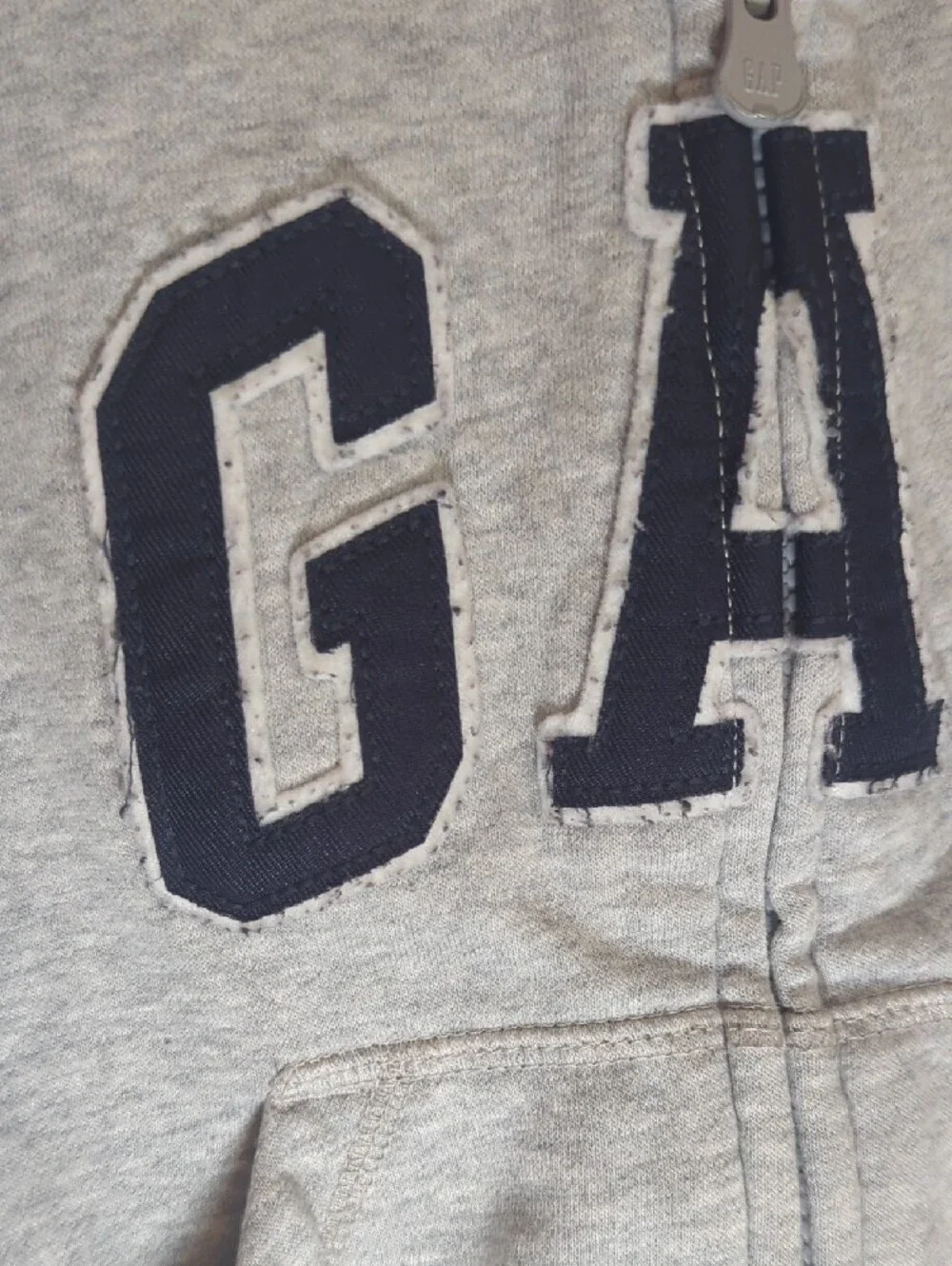 Baby GAP Gray Hoodie with Navy Logo